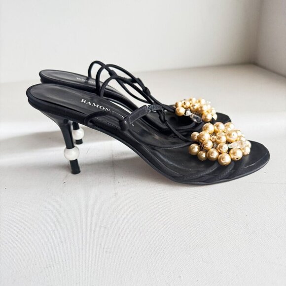 Ramon Tenza Beaded Strappy Heels 8 - Picture 6 of 10